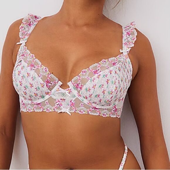 For Love and Lemons Blooms Underwire Bra in Ivory - Picture 3 of 7